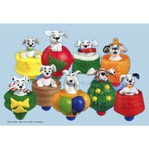 McDonald's 2000 Disney 102 Dalmatians Christmas Spinning Dogs Set Lot of 9